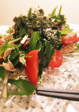 ツナ（シーチキン）とトマトで水菜サラダ-レシピのメイン写真