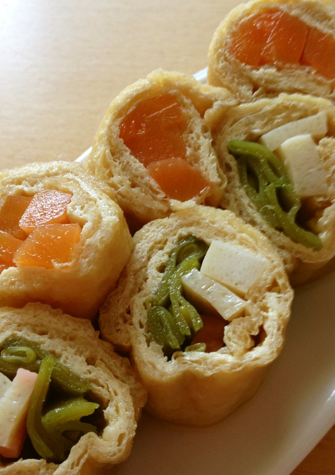 作り置きおかず「うす揚げの野菜巻き煮」-レシピのメイン写真