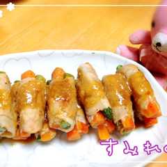 รูปของ アスパラと人参の豚ロース巻き2胡麻味噌味