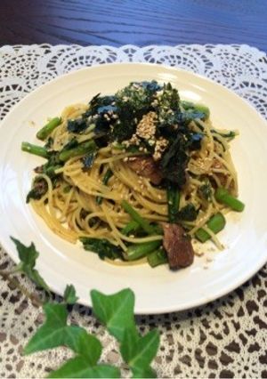 簡単☆鰯と春菊のパスタ-レシピのメイン写真