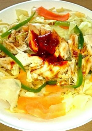 ヘルシー❗ピリ辛鶏肉とキャベツのパスタ-レシピのメイン写真