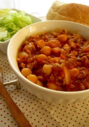 ひき肉とひよこ豆のトマト缶煮-レシピのメイン写真