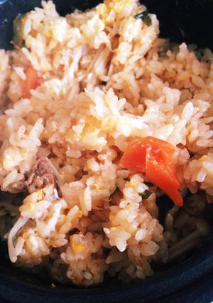 ズボラキムチ鍋の残りで炊き込みご飯-レシピのメイン写真