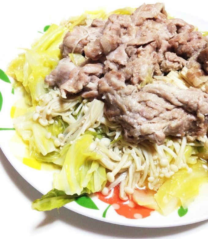 簡単キャベツの塩麹蒸し★豚こまえのき-レシピのメイン写真