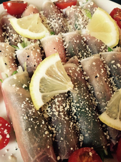 水菜の生ハム巻き巻きサラダ♡オリーブ油で-レシピのメイン写真