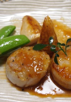 塩ジャン♡帆立のステーキ春野菜添え-レシピのメイン写真
