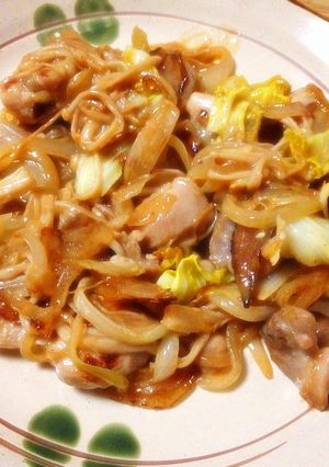 とり肉とえのき茸の簡単炒め-レシピのメイン写真