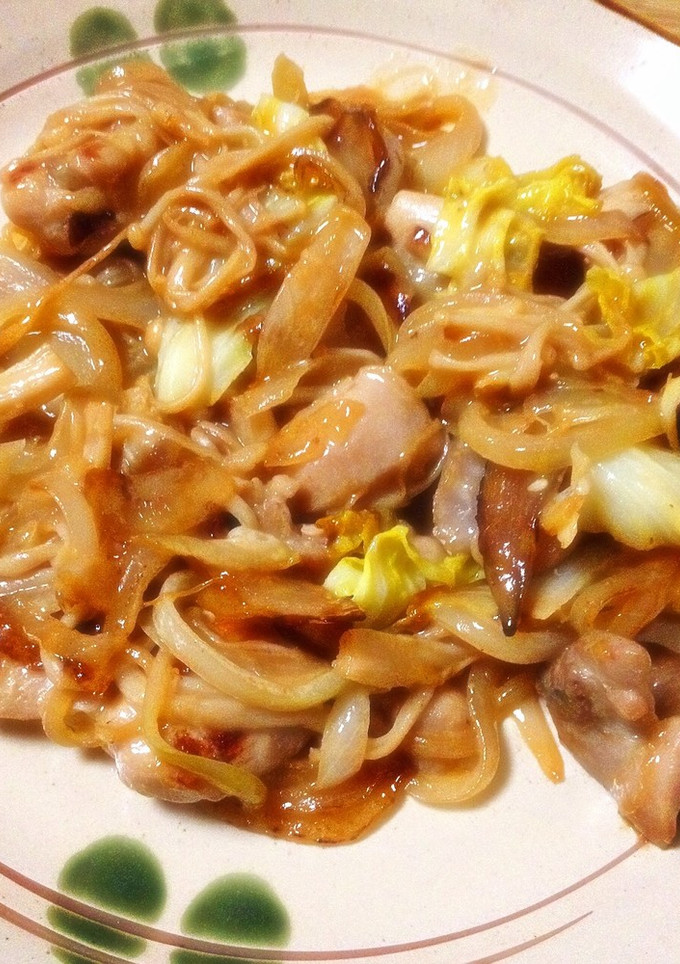 とり肉とえのき茸の簡単炒め-レシピのメイン写真