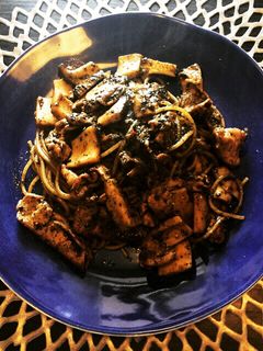エリンギと豚肉の黒ゴマパスタ AT風-レシピのメイン写真