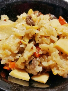 たけのこと牛肉のおこわ☆食べきり1合-レシピのメイン写真