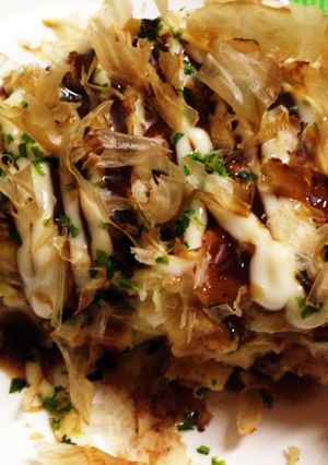 フライパンで豚ひき肉とキャベツお好み焼き-レシピのメイン写真