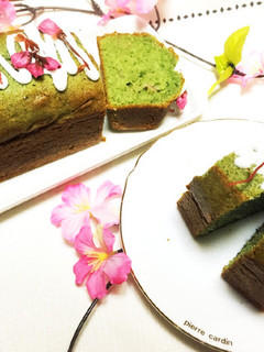 桜の抹茶パウンドケーキ♡お花見に(^^)-レシピのメイン写真