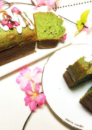 桜の抹茶パウンドケーキ♡お花見に(^^)-レシピのメイン写真