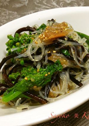 菜の花と長ひじきの梅ナムル-レシピのメイン写真