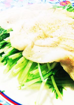 フライパンいらず！豚肉の水菜蒸し-レシピのメイン写真