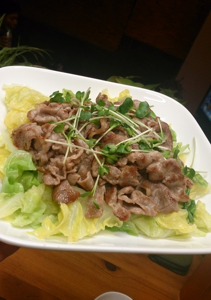 時短★節約★蒸しキャベツと焼きしゃぶ-レシピのメイン写真