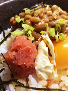 明太子と納豆 マーガリンでコクを♡卵ご飯-レシピのメイン写真