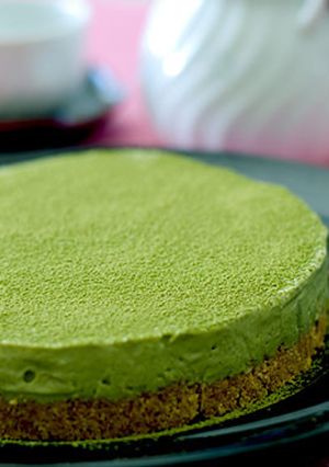 抹茶のレアチーズケーキ—糖質制限、GF-レシピのメイン写真