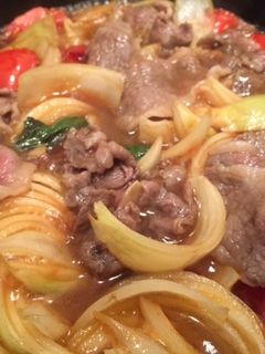 トマトすき焼き 〆のパスタも美味しい-レシピのメイン写真