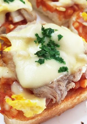 食パンで朝食簡単ピザ♡-レシピのメイン写真