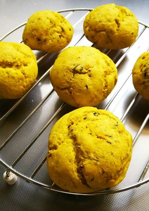 簡単！冷凍かぼちゃのふんわりパン♡-レシピのメイン写真
