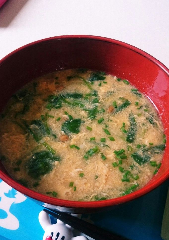納豆とほうれん草の味噌汁-レシピのメイン写真