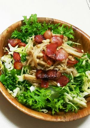 わさび菜のベーコンサラダ-レシピのメイン写真