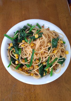 ほうれん草とコーンのパスタ-レシピのメイン写真