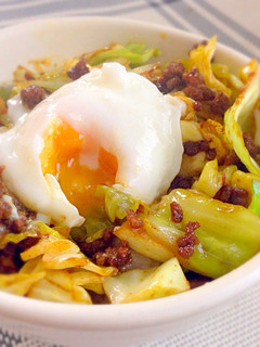 キャベツとひき肉のカレー風味丼-レシピのメイン写真