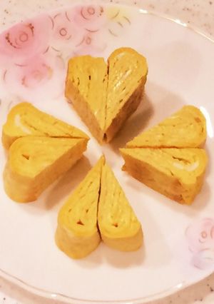 ハート♡クローバーஐお花❀卵焼きの切り方-レシピのメイン写真