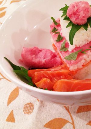 簡単♪ハートの押し寿司-レシピのメイン写真
