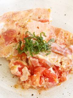 ヘルシーで簡単★トマトと卵のふわとろ蒸し-レシピのメイン写真