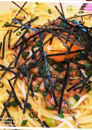 ピエトロドレッシングで簡単！納豆パスタ-レシピのメイン写真