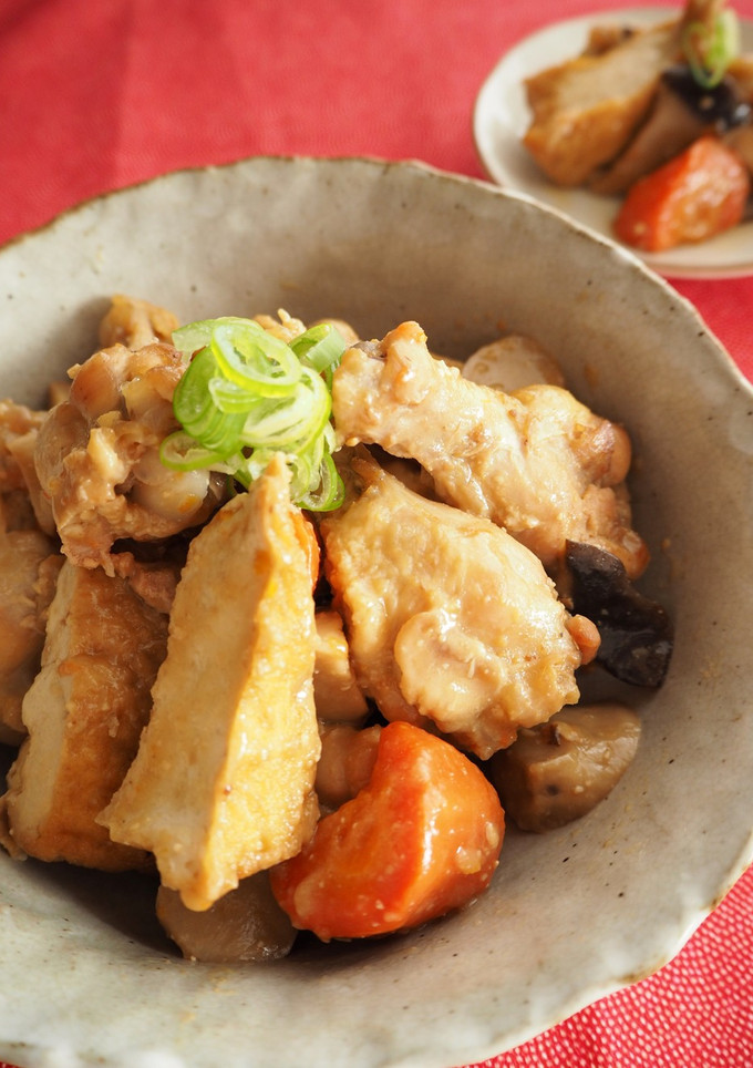 鶏手羽元と厚揚げの味噌煮☆作り置きに-レシピのメイン写真