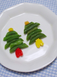 お弁当に☆付け合せに☆いんげんツリー-レシピのメイン写真