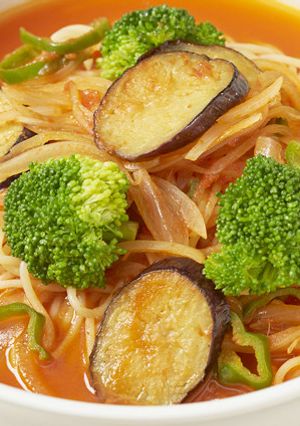 生スパゲティ野菜沢山のトマトスープ-レシピのメイン写真