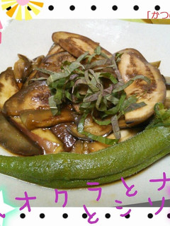 丸オクラ+ナス+しそのおひたし-レシピのメイン写真