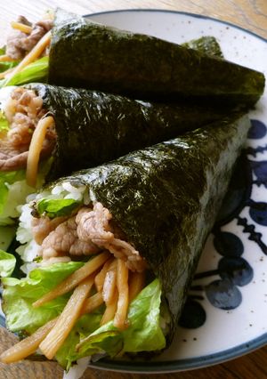 シャキシャキ！たのしい！筍と牛簡単海苔巻-レシピのメイン写真