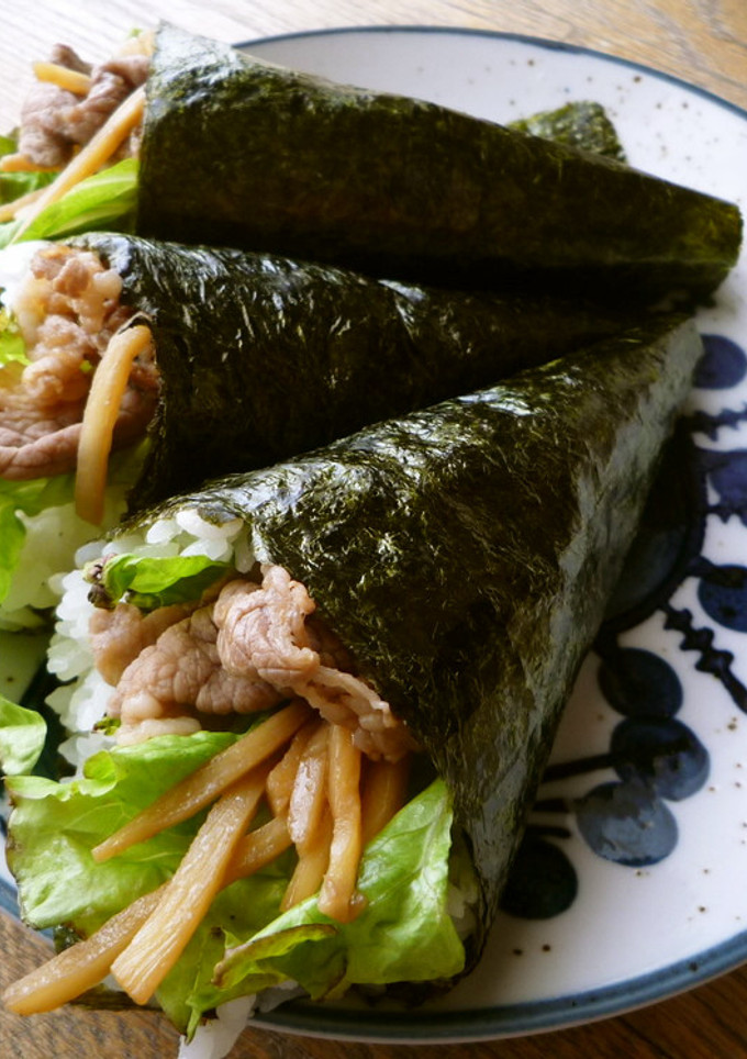 シャキシャキ！たのしい！筍と牛簡単海苔巻-レシピのメイン写真