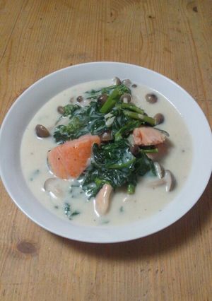 サーモンと菜の花のミルク煮-レシピのメイン写真