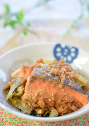 サーモンと野菜のピーナッツ蒸し♫-レシピのメイン写真