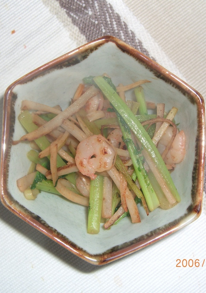 大根葉（茎）と牛蒡と小エビの炒めもの-レシピのメイン写真