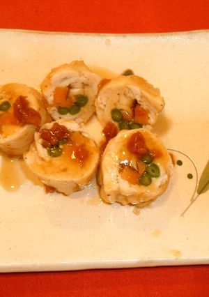 梅肉ソースがたまらん！野菜のささみロール-レシピのメイン写真