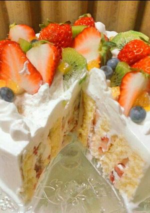 切ってビックリ！ロールショートケーキ-レシピのメイン写真