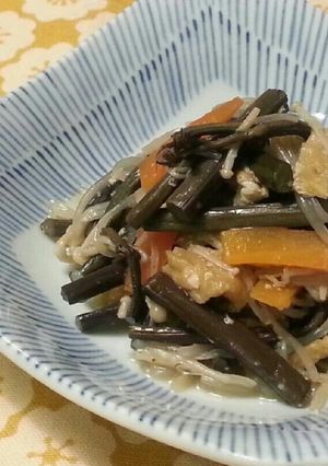 わらびと油揚げの塩糀炒め煮-レシピのメイン写真