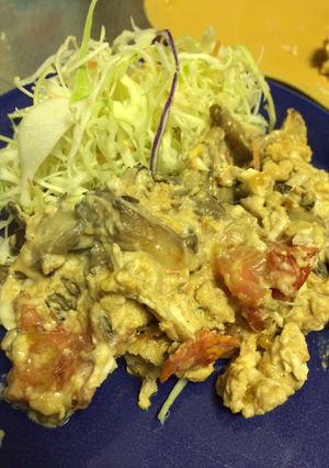 サラダ？！超簡単な卵と舞茸の炒め物-レシピのメイン写真