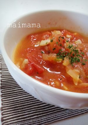 水なし♪丸ごとトマトで簡単スープ-レシピのメイン写真