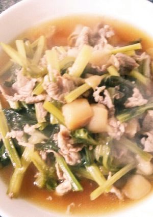 小松菜と麩の煮物-レシピのメイン写真