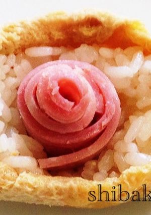 可愛い巻き薔薇いなり寿司 本体 母の日-レシピのメイン写真