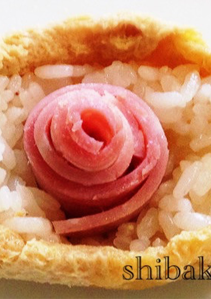 可愛い巻き薔薇いなり寿司 本体 母の日-レシピのメイン写真